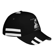 Ancestors Muslim, Male, White Logo, Stripes & Black Curved Brim Baseball Cap (AOP)