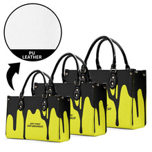 Load image into Gallery viewer, DRIP LO Black Logo &amp; Yellow  Multiple Sizes Upgraded Luxury Women PU Leather Handbag
