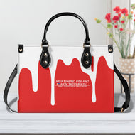 Ancestors Filipino, White Logo & Red and White Drip Multiple Sizes Upgraded Luxury Women PU Leather Handbag