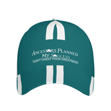 Load image into Gallery viewer, Ancestors Irish , White Logo , White Stripes &amp; Green Curved Brim Baseball Cap (AOP)
