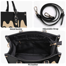 Load image into Gallery viewer, DRIP Black &amp; Tan Multiple Sizes Upgraded Luxury Women PU Leather Handbag
