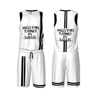 Ancestors Black, Black Logo ,Stripes Basketball Uniform Jersey Set