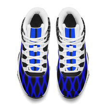 Load image into Gallery viewer, DX4 White Logo ,  Black, Blue Netting &amp; White High Top Air Retro Sneakers - White
