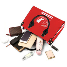 Load image into Gallery viewer, DCYG White Red Bottoms  Luxury Women PU Tote Bag - Black
