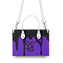Load image into Gallery viewer, DRIP LO Black Logo &amp; Purple Multiple Sizes Upgraded Luxury Women PU Leather Handbag
