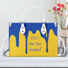 Load image into Gallery viewer, DRIP Blue CR Logo &amp; Gold  Multiple Sizes Upgraded Luxury Women PU Leather Handbag
