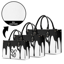 Load image into Gallery viewer, DRIP LO Black Logo &amp; White Multiple Sizes Upgraded Luxury Women PU Leather Handbag
