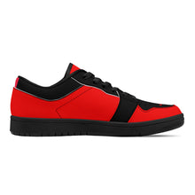 Load image into Gallery viewer, DCYG G4's Red &amp; Black, Black Sole Low-Top Leather Sneakers
