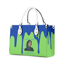 Load image into Gallery viewer, Ancestors Muslim, Female , Blue Logo , Blue Drip &amp; GreenMultiple Sizes Upgraded Luxury Women PU Leather Handbag
