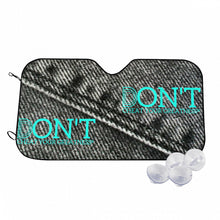 Load image into Gallery viewer, Grey Denim Teal Logo  Car Windshield Sunshade (multi-size)
