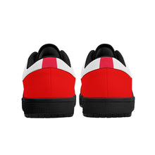 Load image into Gallery viewer, DCYG G4's Red &amp; White, Black Sole Low-Top Leather Sneakers
