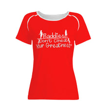 Load image into Gallery viewer, DCYG 24SX Baddies White Logo &amp; Red Women's All-Over Print T shirt
