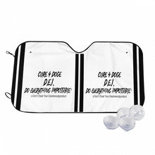 Load image into Gallery viewer, Cure 4 Doge Black Logo, Stripes &amp; White Car Windshield Sunshade (multi-size)
