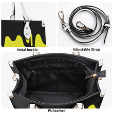 Load image into Gallery viewer, DRIP LO Black Logo &amp; Yellow  Multiple Sizes Upgraded Luxury Women PU Leather Handbag
