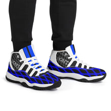 Load image into Gallery viewer, DX4 White Logo ,  Black, Blue Netting &amp; White High Top Air Retro Sneakers - White

