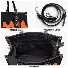 Load image into Gallery viewer, DRIP Black logo &amp; Orange Multiple Sizes Upgraded Luxury Women PU Leather Handbag
