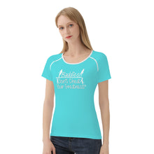 Load image into Gallery viewer, DCYG 24SX Baddies White logo &amp; Turquoise Women's All-Over Print T shirt
