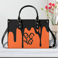Load image into Gallery viewer, DRIP Black logo &amp; Orange Multiple Sizes Upgraded Luxury Women PU Leather Handbag
