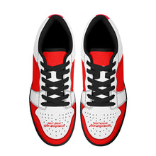 Load image into Gallery viewer, DCYG G4's Red &amp; White, Black Sole Low-Top Leather Sneakers
