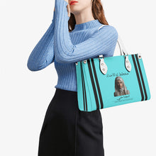 Load image into Gallery viewer, Ancestors Muslim, Female,Black Logo &amp; Teal Multiple Sizes Upgraded Luxury Women PU Leather Handbag
