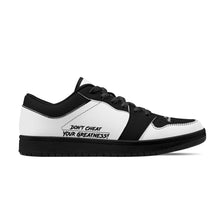 Load image into Gallery viewer, DCYG G4's Black &amp; White ,Black Sole Low-Top Leather Sneakers
