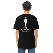 Load image into Gallery viewer, DCYG ESPN M White logo &amp; Black Men’s premium heavyweight tee
