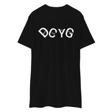 Load image into Gallery viewer, DCYG UL White logo &amp; Black Men’s premium heavyweight tee
