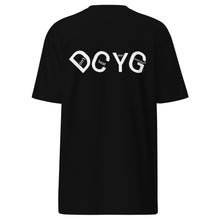 Load image into Gallery viewer, DCYG UL White logo &amp; Black Men’s premium heavyweight tee
