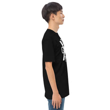 Load image into Gallery viewer, DCYG X White logo &amp; Black Men’s premium heavyweight tee
