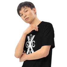 Load image into Gallery viewer, DCYG X White logo &amp; Black Men’s premium heavyweight tee
