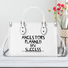 Load image into Gallery viewer, Ancestors Black,  Black Logo &amp; White &amp; Black Stripes,Multiple Sizes Upgraded Luxury Women PU Leather Handbag
