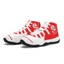 Load image into Gallery viewer, SWAN Red, White Dragon Logo &amp; Red , White High Top Air Retro Sneakers - White
