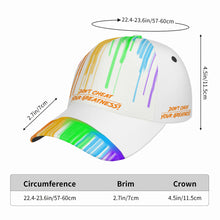 Load image into Gallery viewer, DCYG Drip Orange,Yellow,Green ,Purple &amp; White Curved Brim Baseball Cap (AOP)
