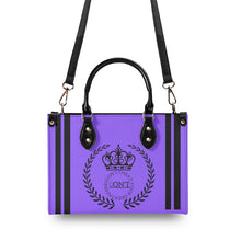 Load image into Gallery viewer, Royalty 24 Black Logo ,Stripes &amp; Purple Multiple Sizes Upgraded Luxury Women PU Leather Handbag
