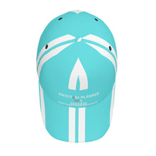 Load image into Gallery viewer, Ancestors Native ,White Logo &amp; Lt Blue and White Stripes Curved Brim Baseball Cap (AOP)
