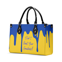Load image into Gallery viewer, DRIP Blue CR Logo &amp; Gold  Multiple Sizes Upgraded Luxury Women PU Leather Handbag
