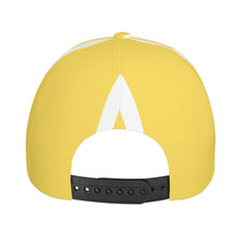 Load image into Gallery viewer, Ancestors Filipino White Logo &amp; Light Gold and White Stripes Curved Brim Baseball Cap (AOP)
