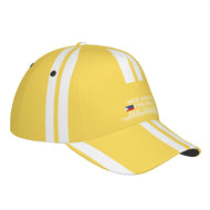 Ancestors Filipino White Logo & Light Gold and White Stripes Curved Brim Baseball Cap (AOP)
