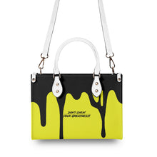 Load image into Gallery viewer, DRIP LO Black Logo &amp; Yellow  Multiple Sizes Upgraded Luxury Women PU Leather Handbag
