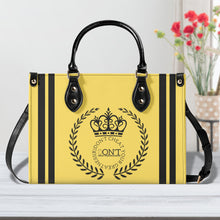 Load image into Gallery viewer, Royalty 24 Black Logo ,Stripe &amp; Yellow Multiple Sizes Upgraded Luxury Women PU Leather Handbag

