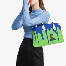 Load image into Gallery viewer, Ancestors Muslim, Female , Blue Logo , Blue Drip &amp; GreenMultiple Sizes Upgraded Luxury Women PU Leather Handbag
