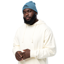 Load image into Gallery viewer, DCYG  NERDS Black Logo  Organic ribbed beanie
