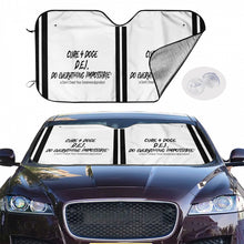 Load image into Gallery viewer, Cure 4 Doge Black Logo, Stripes &amp; White Car Windshield Sunshade (multi-size)

