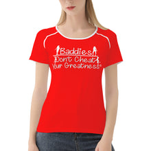 Load image into Gallery viewer, DCYG 24SX Baddies White Logo &amp; Red Women's All-Over Print T shirt
