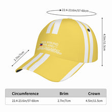 Load image into Gallery viewer, Ancestors Filipino White Logo &amp; Light Gold and White Stripes Curved Brim Baseball Cap (AOP)
