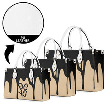 Load image into Gallery viewer, DRIP Black &amp; Tan Multiple Sizes Upgraded Luxury Women PU Leather Handbag
