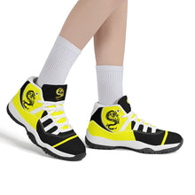 Load image into Gallery viewer, SWAN Yellow Dragon Logo,Black Logo &amp; Yellow,Black High Top Air Retro Sneakers - White
