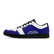 Load image into Gallery viewer, DCYG Blue &amp; White, Black Sole Low-Top Leather Sneakers
