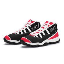 Load image into Gallery viewer, DONT D4X White Logo ,Red ,White Stripes No Net  &amp; Black  High Top Air Retro Sneakers - White
