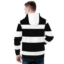 Load image into Gallery viewer, Ancestors Muslim, Male, White Logo , Black Stripe Men's All Over Print Hoodie
